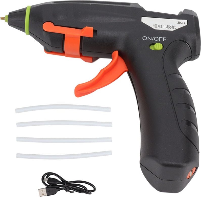 Ej.life - Schnurlose Heißklebepistole, 3,7 v USB-Ladung, schnelles Vorheizen, Heißklebepistole mit 5 Klebestiften, volle...