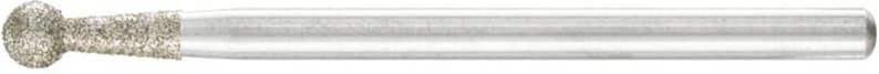 PFERD TOOLS Diamant-Schleifstift Kugel Ø4,0mm Schaft-Ø3 mm D181 (grob) zum Entgraten von Profilen