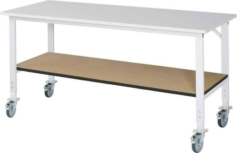 Fahrbarer Arbeitstisch (hv) Tom KM-01, B2000xT800xH910-1230mm, M-Platte-22mm - RAU