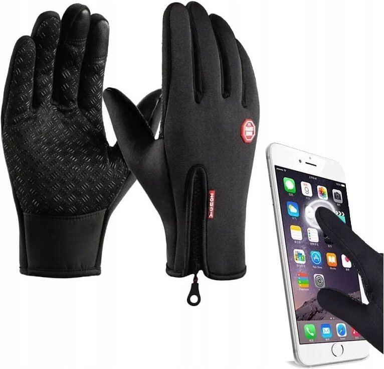 Sporthandschuhe -30°C Unisex Reißverschluss Rutschfester Schaumstoff Touchscreen-Innenfutter