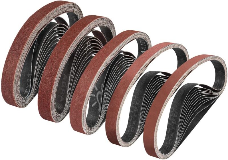 5er-Pack 20 x 520 mm Schleifbänder, Körnung 60/80/120/240/400, für Bandschleifer, ideal für Holz und Farbe (25 Stück)