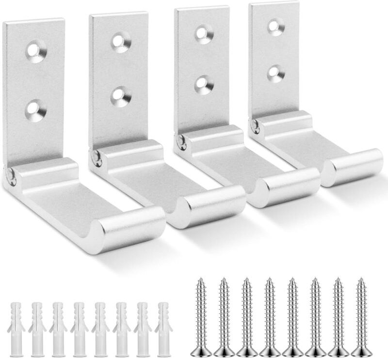 Faltbare Wandhaken, 4 Stück, Kopfhörerhalter zur Wandmontage, unsichtbare Kleiderhaken, Aluminium-Wandhaken, mit Schraub...