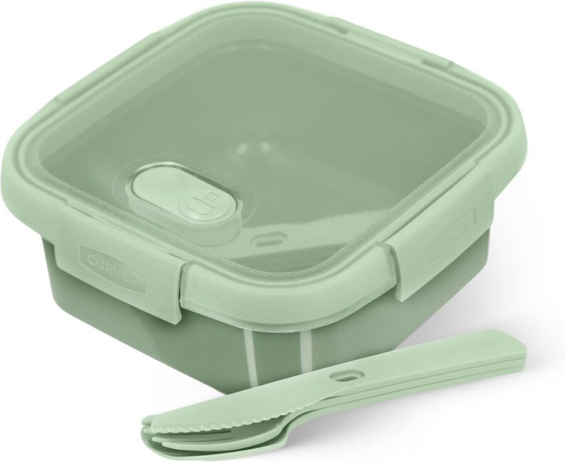 Thumbnail - Curver - Smart To Go Eco Line Frühstücksbehälter, 0.2L, Grün, quadratisch