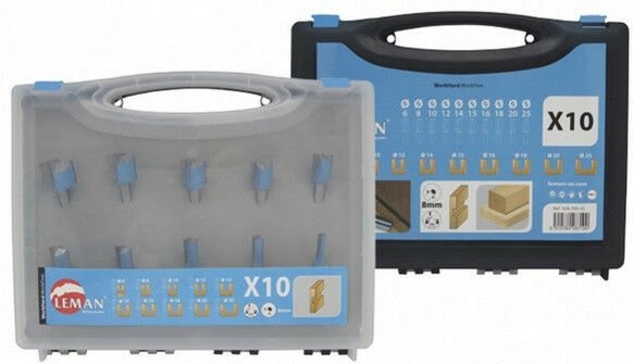 Leman - Satz mit 10 geraden Nutenfräsern 43 mm
