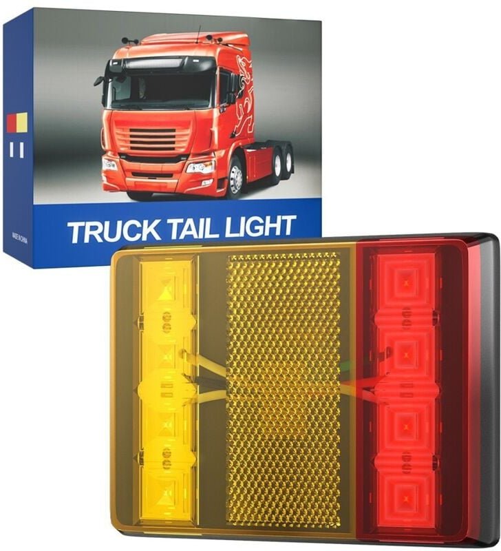 2 STÜCKE Wasserdicht 8 LED Rückleuchten Rot Gelb Rücklicht DC 12V-24V für Anhänger Lkw Boot Auto Styling Warnung