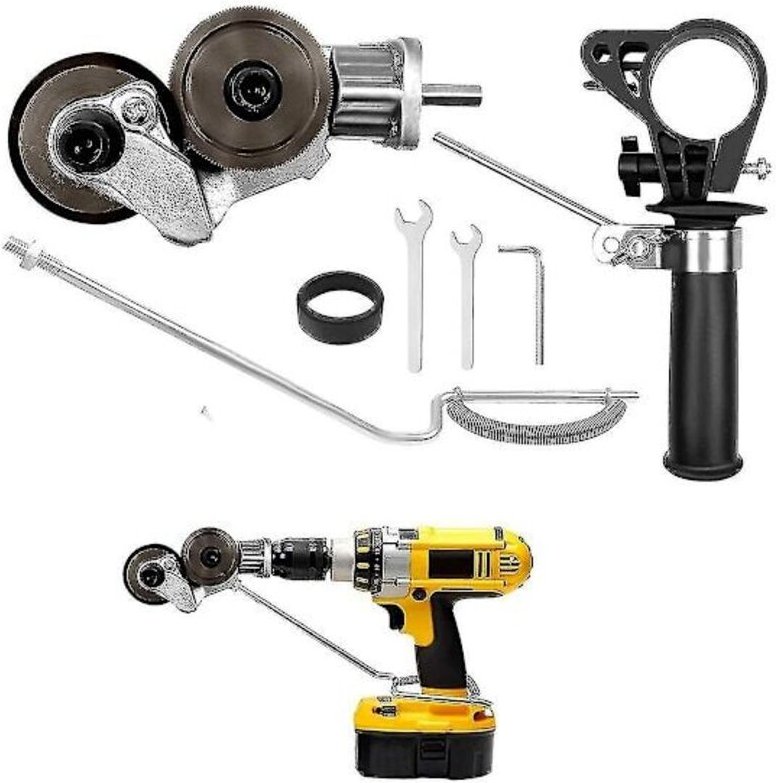 Universelle elektrische Blechschere für Akkuschrauber, Handbohrmaschine, Blechknabber, Aufsatz zum Schneiden von Eisen, ...