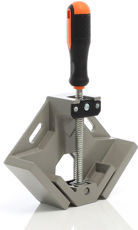 Winkelschraubstock 90° mit 70 mm Backenbreite 35 mm Spanntiefe, Winkelzwinge aus Aluminium, Schraubstock, Gehrungszwinge...