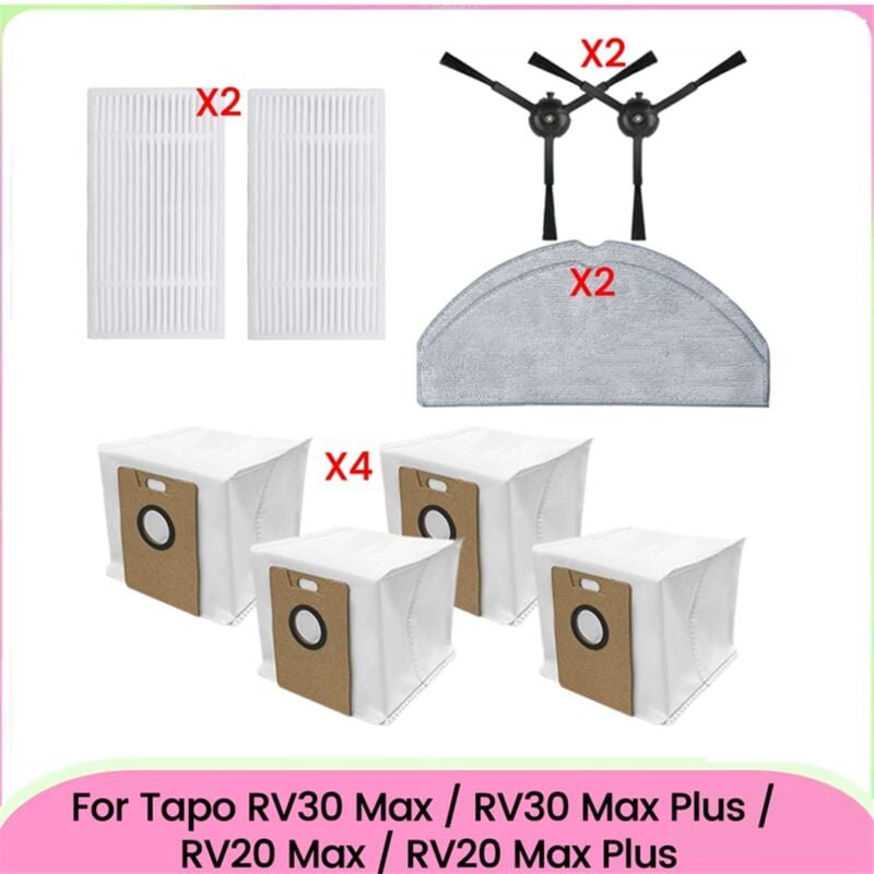 10 stücke für RV30 Max/RV30/RV20 Vakuum Teile Filter Mopp Tücher Seite Pinsel Staub Taschen