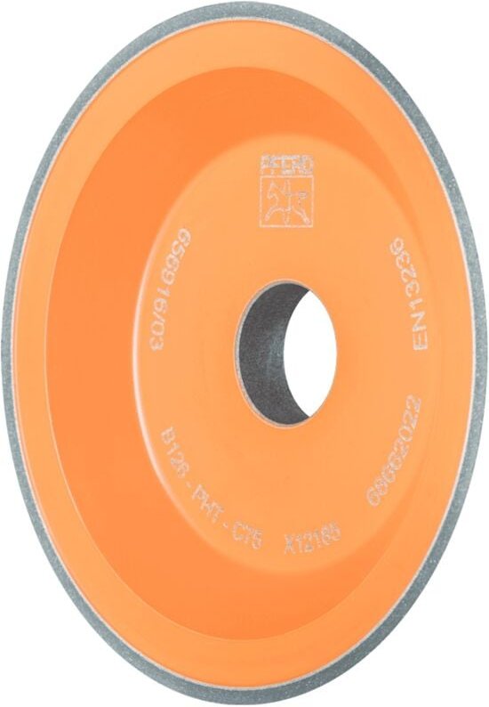 Thumbnail - CBN-Schleifscheibe Kunstharz 12V9 pht 100mm B126 (mittel) Trocken- und Nassschliff - Pferd