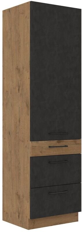 Küchen Preisbombe - Vigo Hochschrank 60 cm Eiche Lancelot Matera Grau Küchenzeile Küchenblock Küche