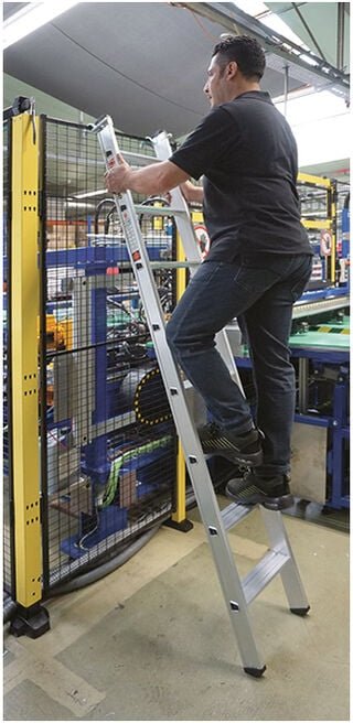 Euroline Premium 30176 Alu Stufenanlegeleiter mit Vario Einhängehaken Ø 60mm 14 Stufen