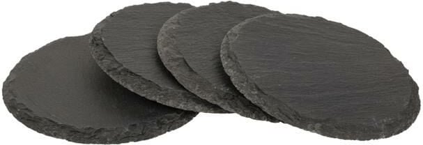 4 x Schiefer Untersetzer Rund Ø 10 cm