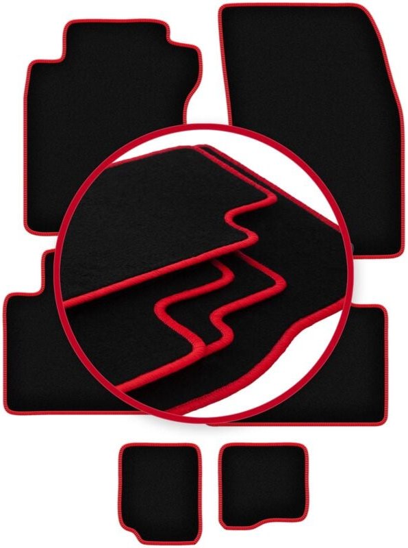CARLUX-RED Autofußmatten für: Nissan X-Trail III T32 FL 7-Sitzer (2017-2021)