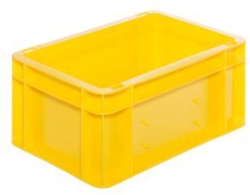 LA-KA-PE Transport-Stapelkasten B300xT200xH145 mm gelb, geschlossen ohne Griffloch
