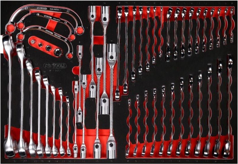 Ks Tools Schraubenschlüssel-Satz in Schaumstoffeinlage, 51-tlg.