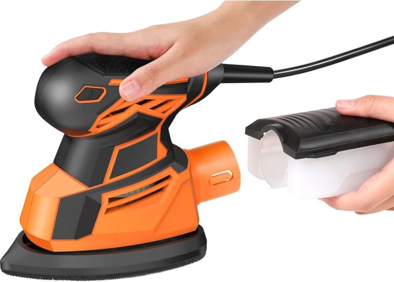 Vibrations-Elektroschleifer 15.000 U/min, multifunktional mit Staubabsaugung, 200-W-Dreikantschleifer für Metall- und Ho...