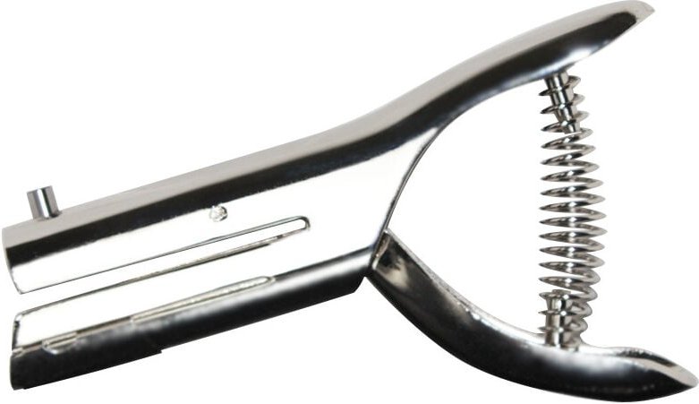 Einzellocher, 6 mm, runder Locher, Handlocher, Papierstanzer, Edelstahl-Papierstanzer für Ausweise, PVC-Ausweise, Fotos ...