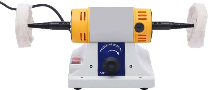 Mini Doppelkopf Polierbock Rotationspoliermaschine Bench Grinder Kleine Poliermaschine Schleifmaschine Doppelschleifer 3...