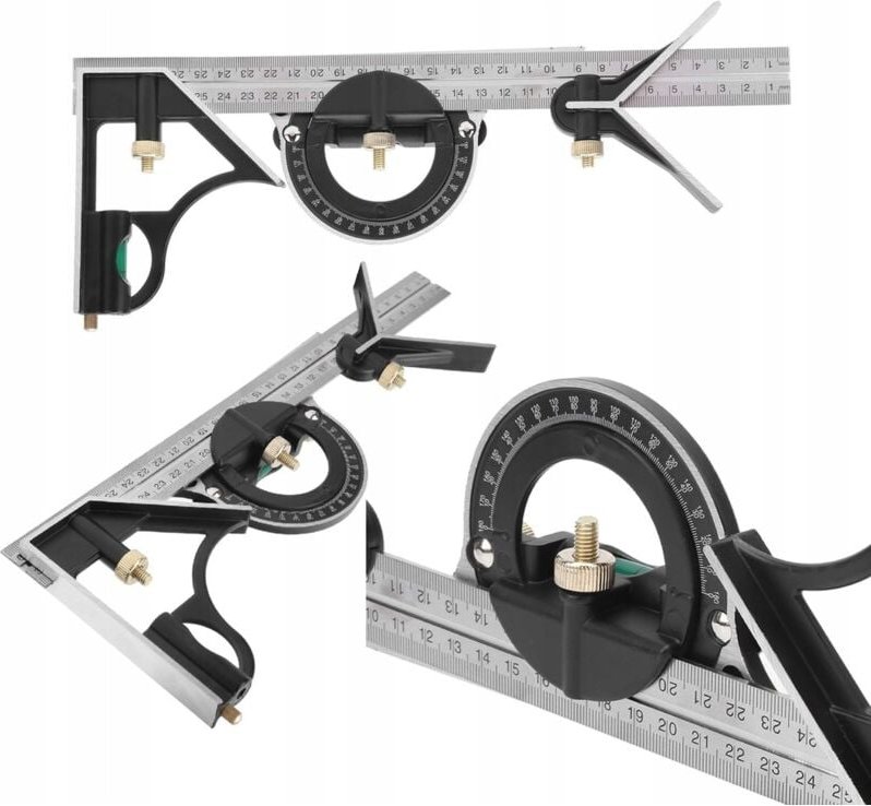 MULTIFUNKTIONALES QUADRAT 300 mm ZIMMEREI BAU WINKELMESSER WASSERWAAGE REISSREISSER