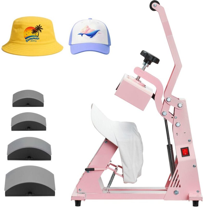 Mophorn Hutpresse mit 4 austauschbaren Platten (160x65/160x80/140x65/140x80 mm), Hitzepresse für Hüte mit genauer Steuer...