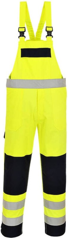 Thumbnail - Hivis Mehrzweck-Trägerhose Gelb/Navy M