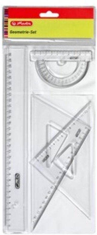 Thumbnail - Herlitz Geometrie-Set 4 in 1 - Lineal, Winkelmesser, Geodreieck