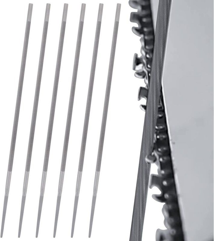 Beijiyi - Runde Feilen für Kettensägenkette, 4,8 mm, 6 Stück, runde Schärffeile zum Reparieren und Schärfen