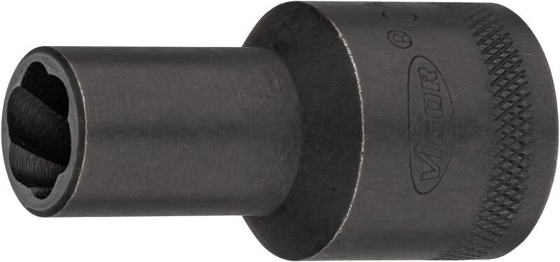 VIGOR Spiralnutenausdreher-Einsatz, 1/2 (12,5 mm) Vierkant hohl, Außen Schraubenausdreher Profil, SW 11 mm