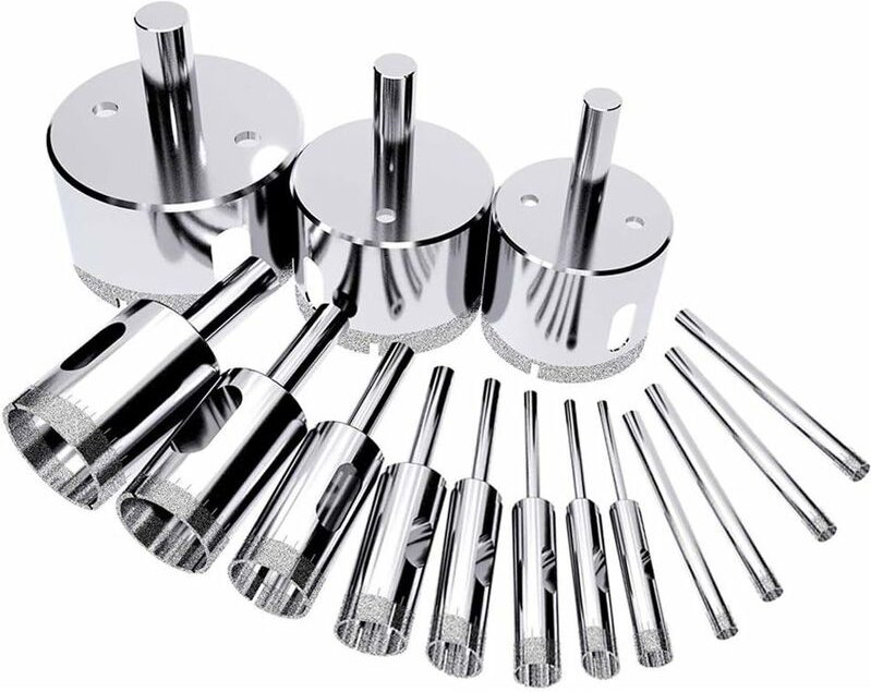 15 Stück Diamantbohrer, Lochsägen, Lochsägen, Diamantbohrer, Diamant-Lochsäge, Fliesen für Glas, Keramik, Porzellan, Mar...