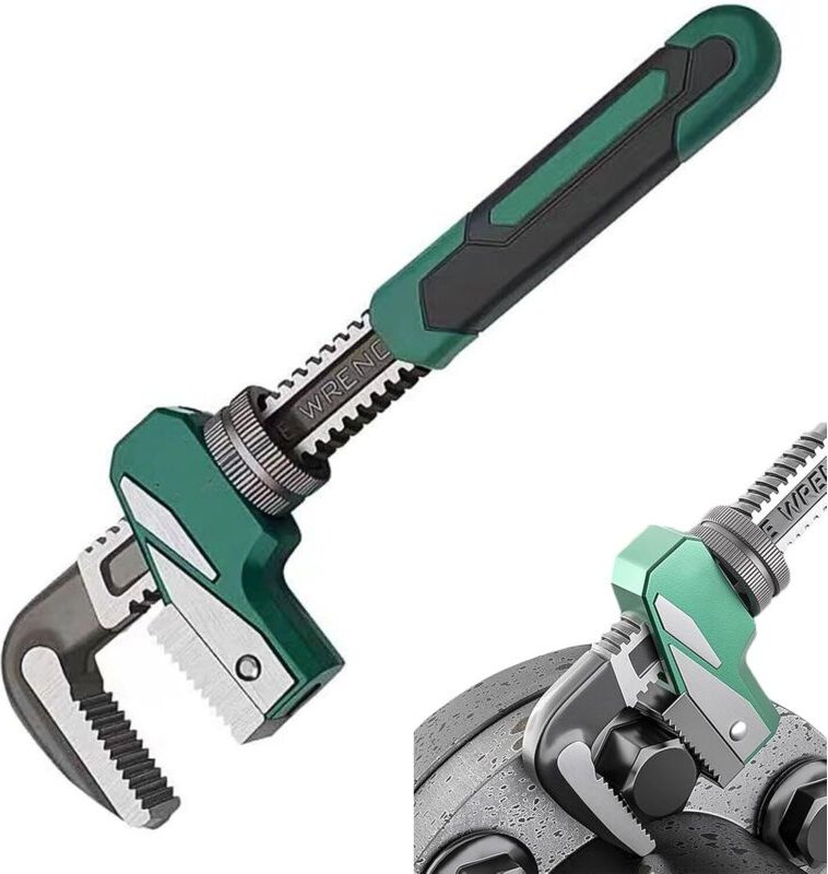 Verstellbarer Rohrschlüssel mit breiter Öffnung, rechtwinklig, robustes Klempnerwerkzeug für Wasserrohre, Ventile, Schra...