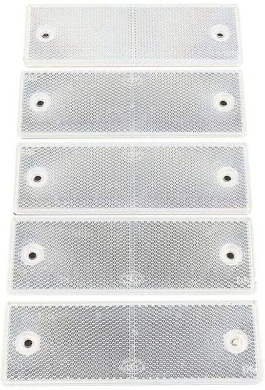 10 Stück LKW-Reflektoren, reflektierende Warntafel, Reflektoren für Anhänger und LKW, universelle weiße Kunststoff-Refle...