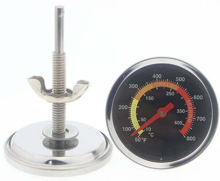 Analoges Kochthermometer, temperaturbeständig, für BBQ, Grill, Töpfe, Aufläufe, Smoker, 10°C bis 400°C, Durchmesser 6 cm...