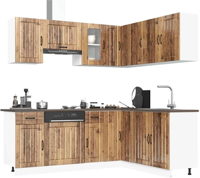 Vidaxl - 11-tlg. Küchenschrank-Set Kalmar Altholz-Optik Holzwerkstoff