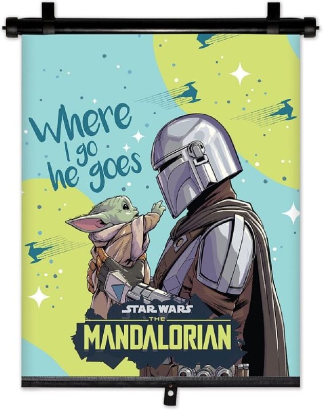Star Wars - Mandalorian Rückziehbarer Auto-Sonnenschutz, einfach zu installieren