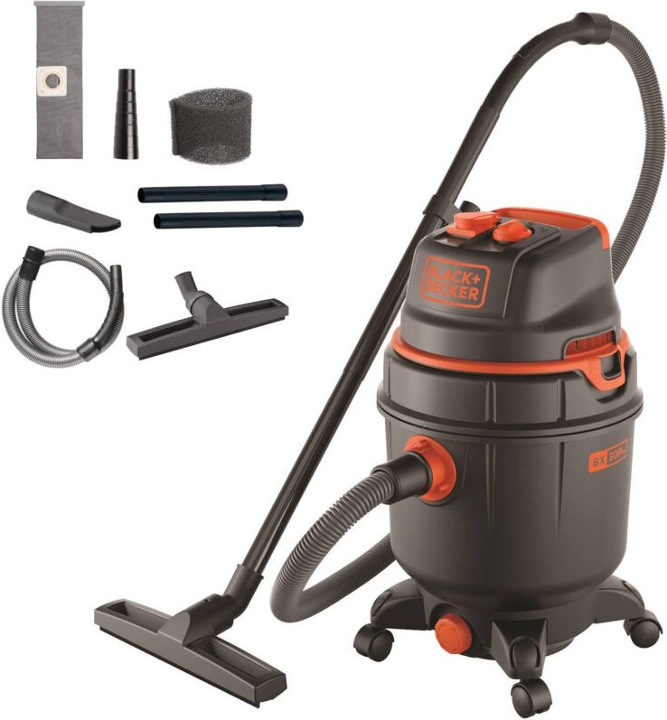 Black+decker Nass und Trockensauger BXVC30PTDE mit Integrierte Steckdose für Elektrowerkzeug (1600 w, 30 liter)