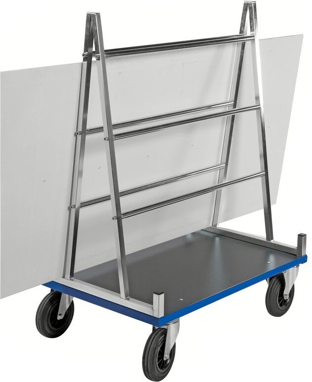 Kongamek Plattenwagen verzinkt 1000x700x1380mm mit Gummibereifung mit Bremse