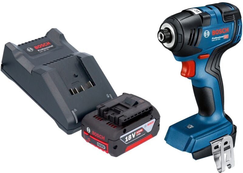 Bosch gdr 18V-200 Professional Akku Drehschlagschrauber 18 v 200 Nm Brushless + 1x Akku 4,0 Ah + Ladegerät