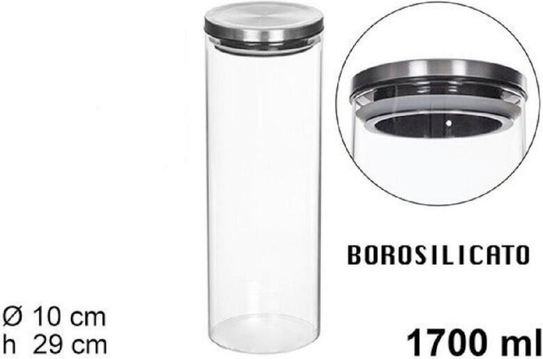 Trade Shop Traesio - Trade Shop - 1700 ml Vakuumverpacktes Glas Lebensmittel in klarem Glas Müsli Snack Küche -