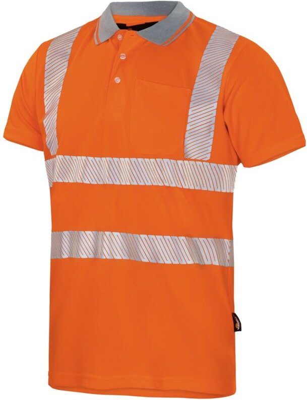 Thumbnail - Herren Warnschutz Poloshirt VWPS3N Coolpass Gr. s orange - Vizwell
