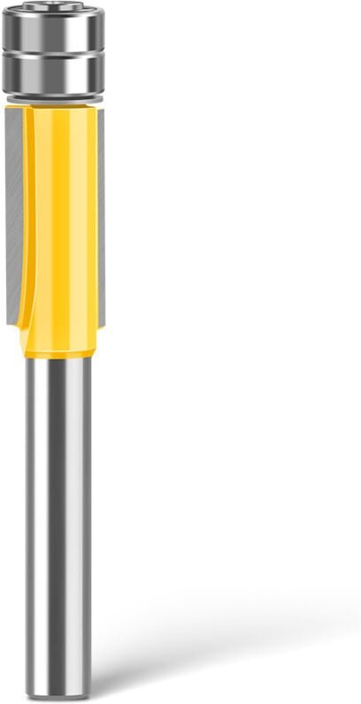 Thumbnail - 1 Stück Bündigfräser mit 6-mm-Schaft, Bündigfräser mit Doppellager am Kopf (Schnittdurchmesser: 9,52 mm)