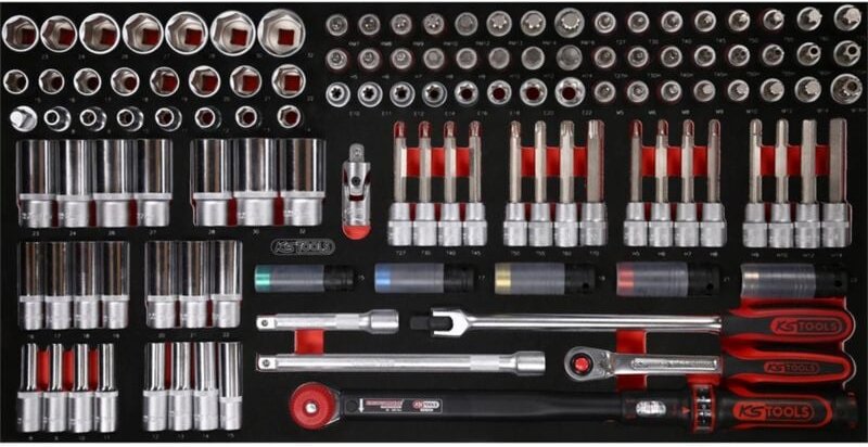KS-Tools 813.0120 1/2'' Steckschlüssel-Satz in Sch aumstoffeinlage, 120-tlg