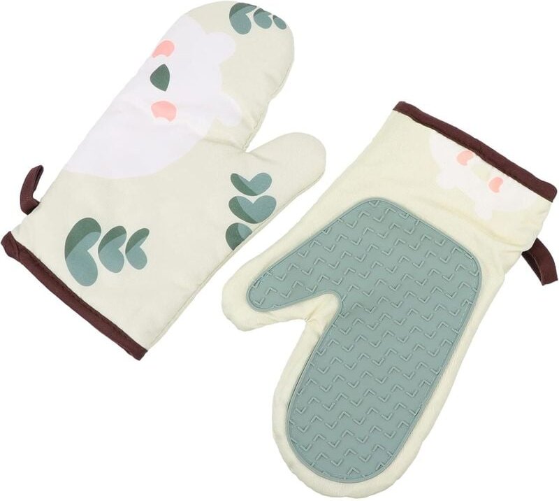 Thumbnail - 2 Stück Ofenhandschuhe Topflappen Pad Mikrowelle Silikon Hitzebeständige Kochhandschuhe zum Backen BBQ Kochen Küchenwerk...