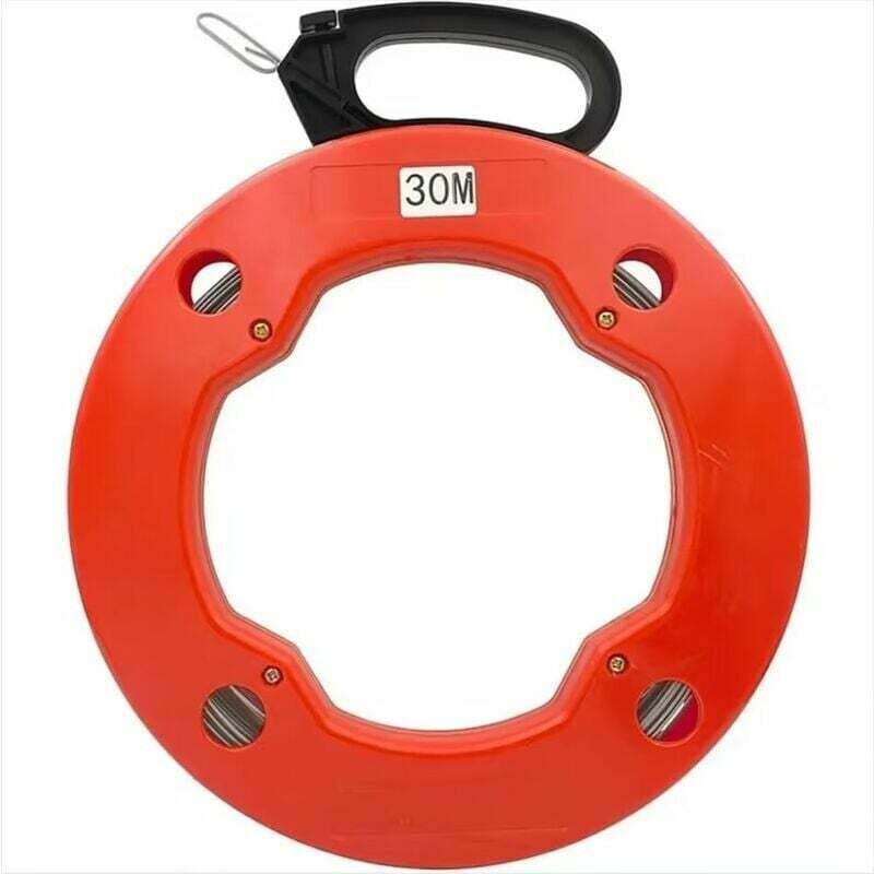 30 m Drahtziehnadel, Elektrikernadel aus Stahl, Einziehband für Kabel im Kunststoffgehäuse mit flexiblem Führungskopf