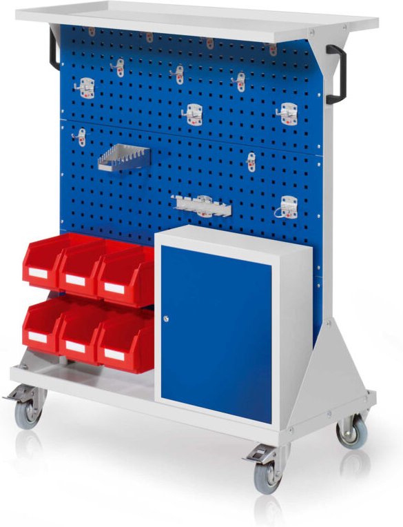 Kappes RasterMobil® mobiler Arbeitsplatzschrank Größe 3 1270x1000x500mm 29-teilig mit Auflageboden aus Stahlblech und Ei...