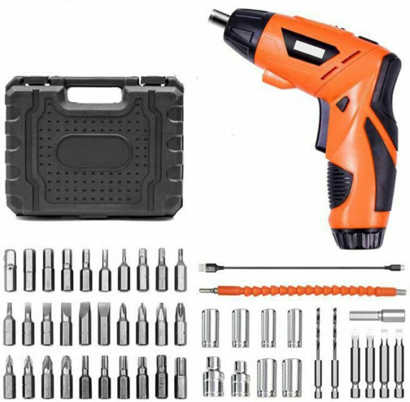 Akku-Bohrschrauber Dual Morphology Elektroschrauber usb wiederaufladbar 4,2 v 1500 mAh 230 U/min mit 47 Zubehörteilen