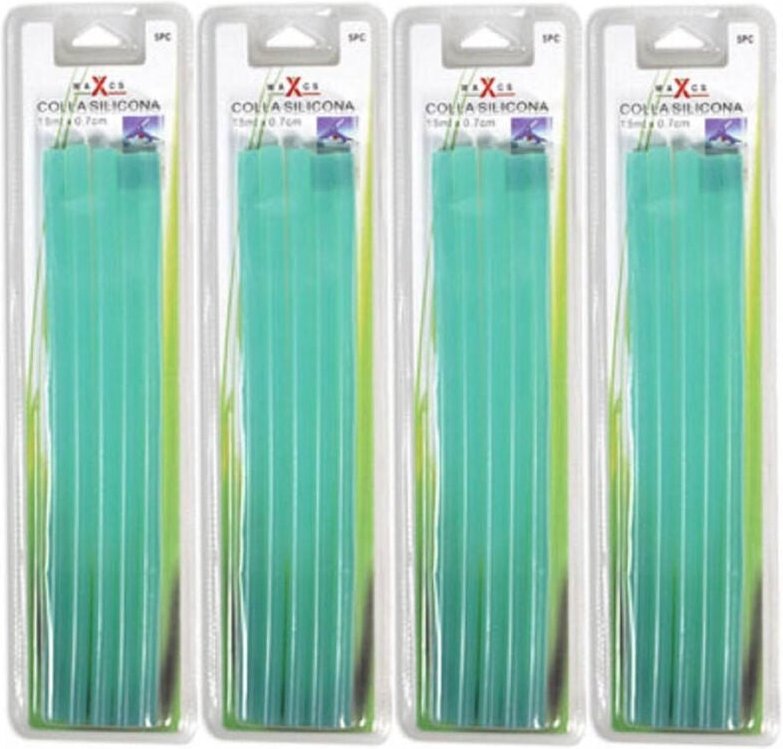 Trade Shop Traesio - Trade Shop - bastoncini colla 20 pz for incollatrice caldo incollatrice verde stick 18 x 0.7 cm -