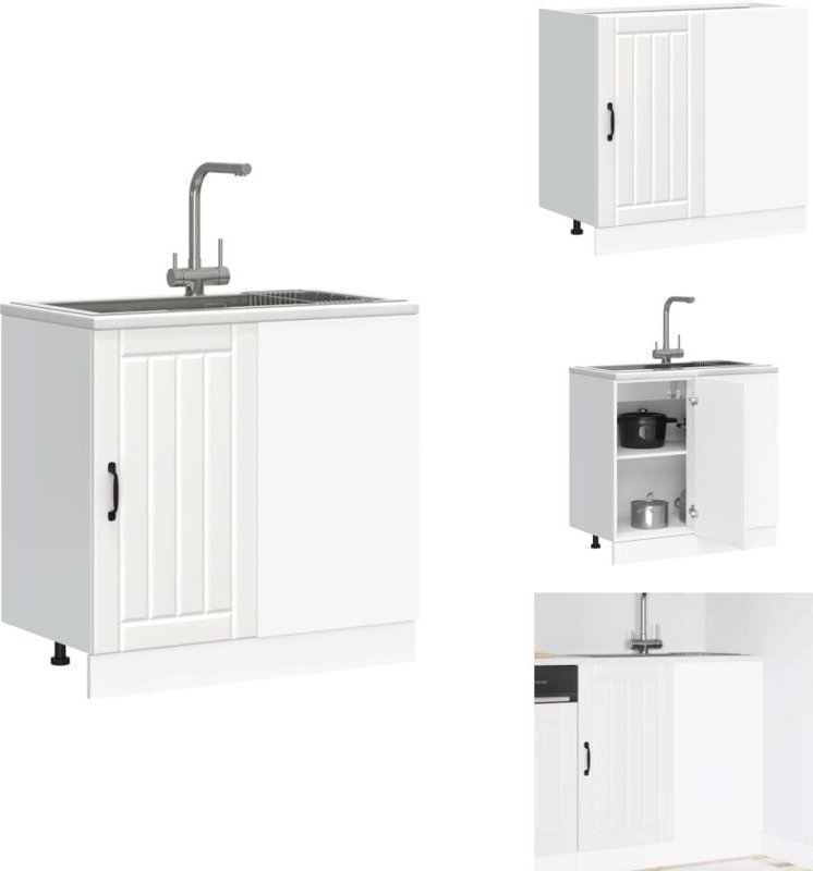 Spülenunterschrank Lucca Weiß Holzwerkstoff - Spülenunterschrank - Spülenunterschränke - Küchenunterschrank - Unterschra...