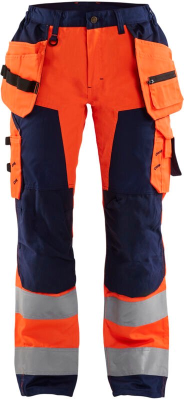 Thumbnail - Hochsichtbare Arbeitshose Damen 7156 - Neonorange / Marine XL - FR(48) - SE(C46) - Normen