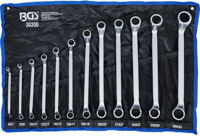 Bgs Technic - Doppel-Ringschlüssel-Satz tief gekröpft sw 6 - 32 mm 12-tlg.
