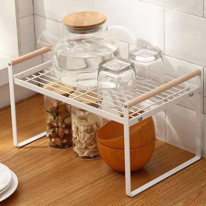 Thumbnail - Küchenregal, Eckschrank-Organizer, 35 x 21 x 20 cm, stapelbare Gewürzregale aus Metall, für Wohn- und Arbeitsplattenschr...